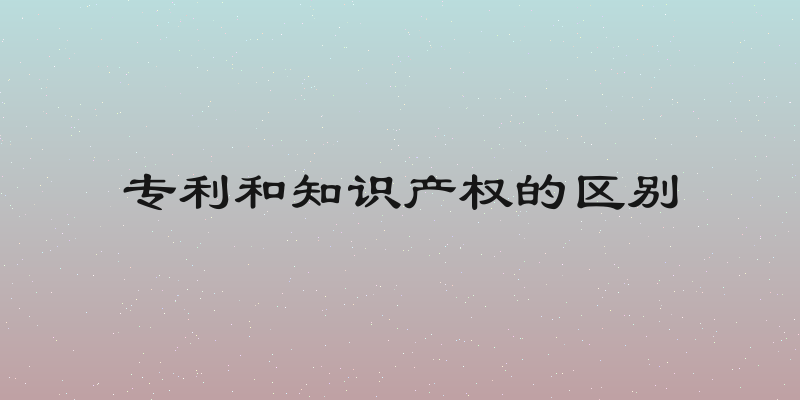 专利和知识产权的区别