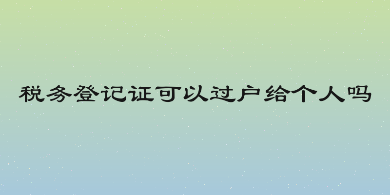 税务登记证可以过户给个人吗