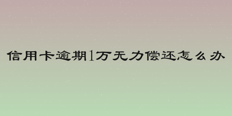 信用卡逾期1万无力偿还怎么办