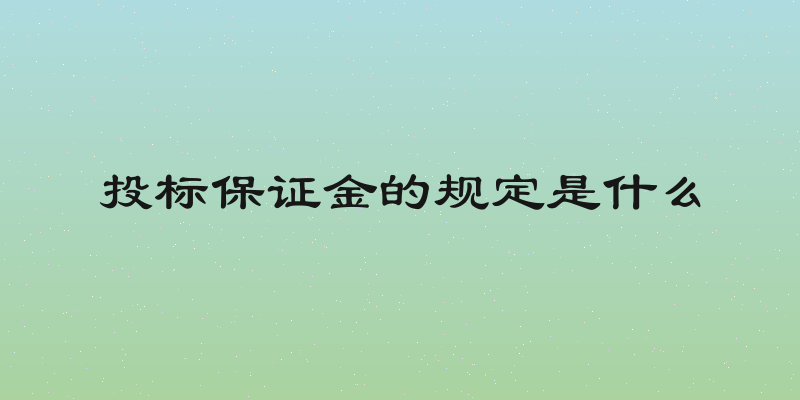 投标保证金的规定是什么
