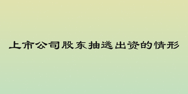 上市公司股东抽逃出资的情形