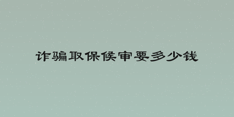 诈骗取保候审要多少钱
