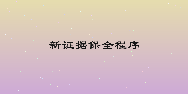 新证据保全程序