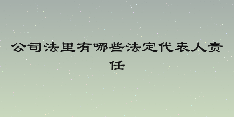 公司法里有哪些法定代表人责任