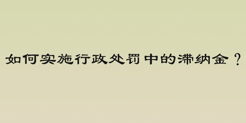 如何实施行政处罚中的滞纳金？