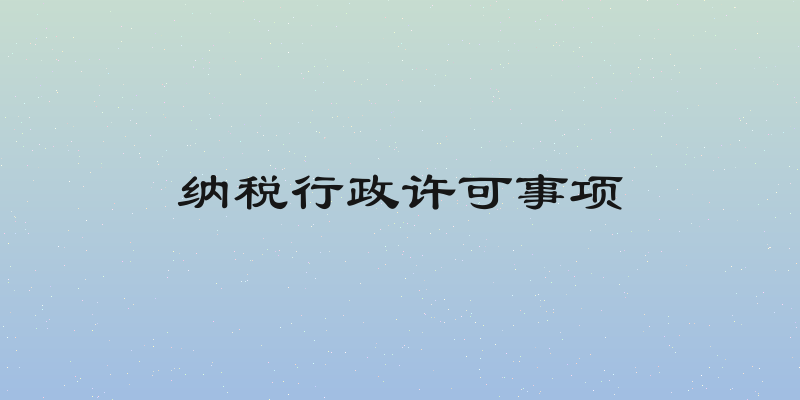纳税行政许可事项