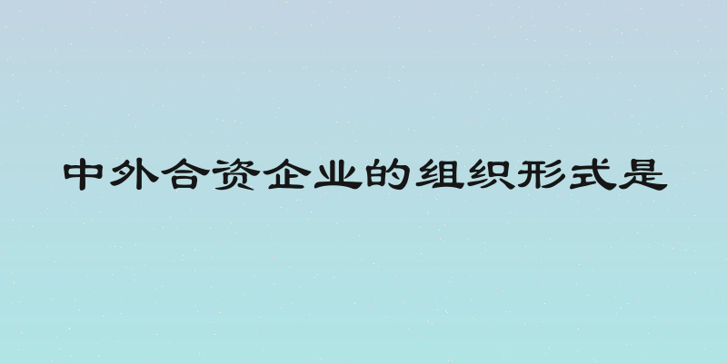 中外合资企业的组织形式是