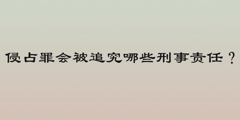 侵占罪会被追究哪些刑事责任？