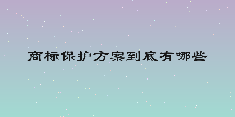 商标保护方案到底有哪些