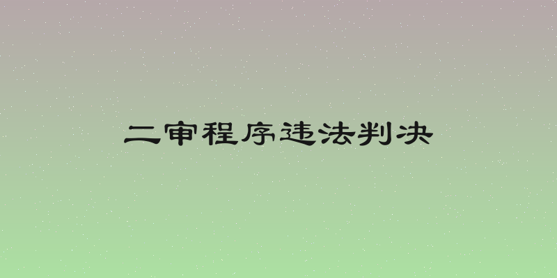 二审程序违法判决