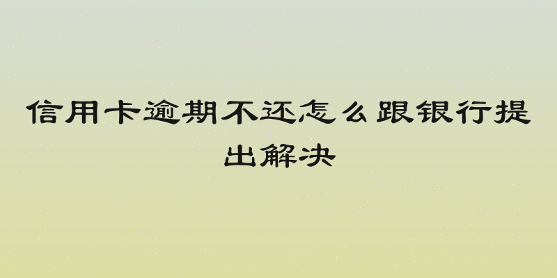 信用卡逾期不还怎么跟银行提出解决