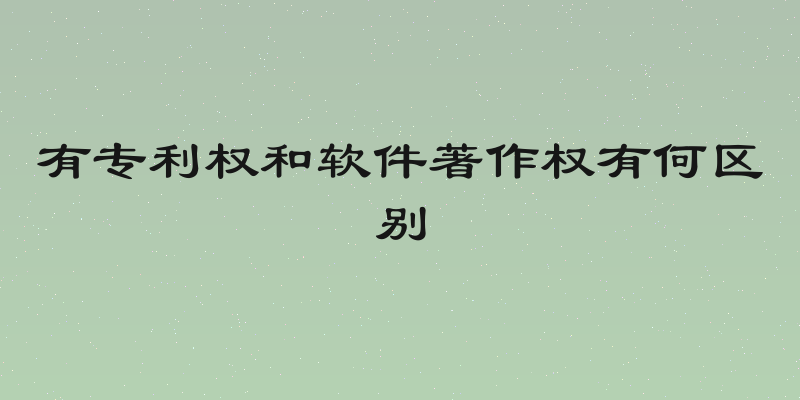 有专利权和软件著作权有何区别