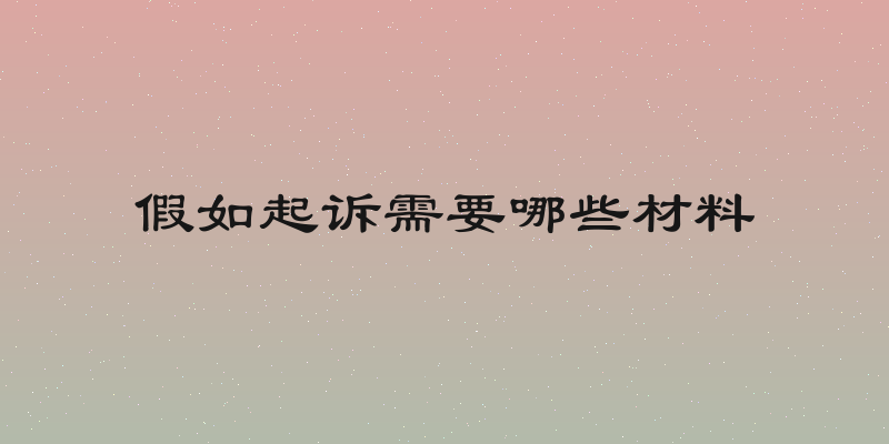 假如起诉需要哪些材料