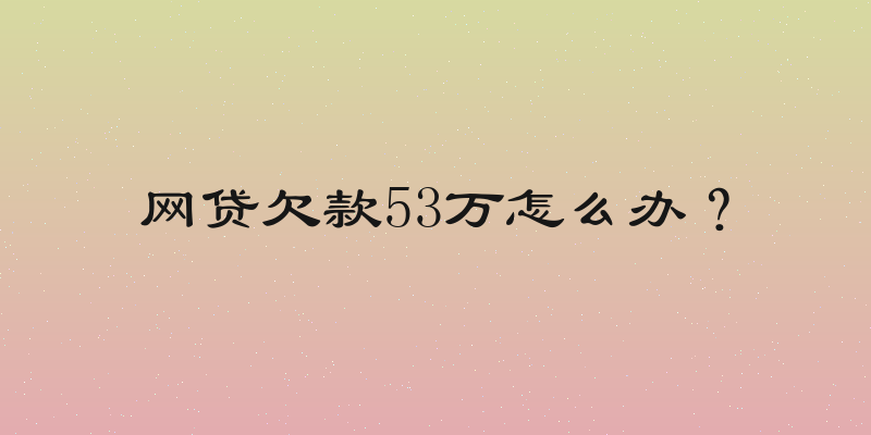 网贷欠款53万怎么办？