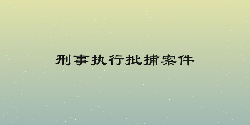 刑事执行批捕案件