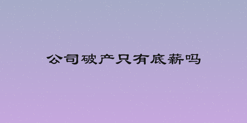 公司破产只有底薪吗