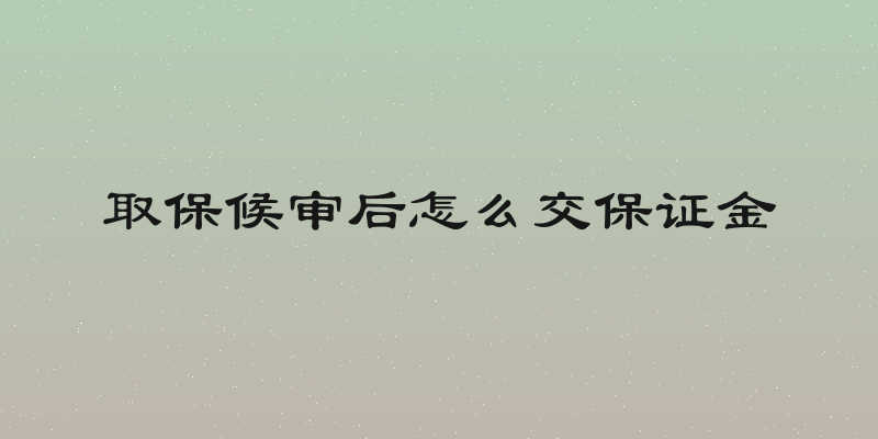 取保候审后怎么交保证金