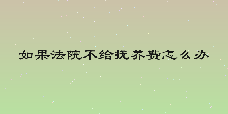 如果法院不给抚养费怎么办