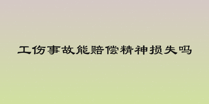 工伤事故能赔偿精神损失吗