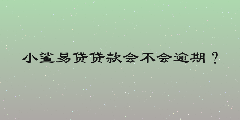 小鲨易贷贷款会不会逾期？