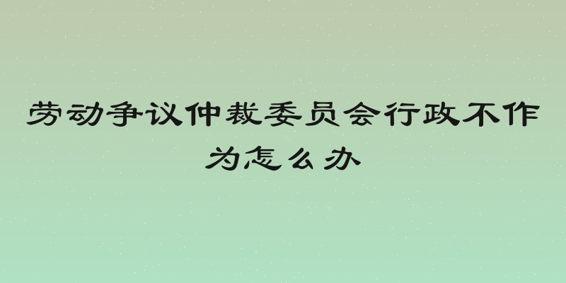 劳动争议仲裁委员会行政不作为怎么办