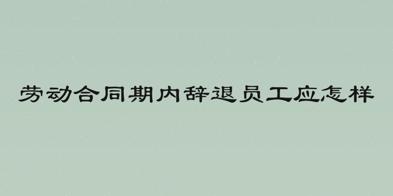 劳动合同期内辞退员工应怎样