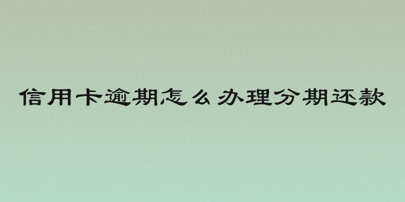信用卡逾期怎么办理分期还款
