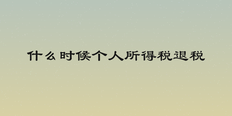 什么时候个人所得税退税