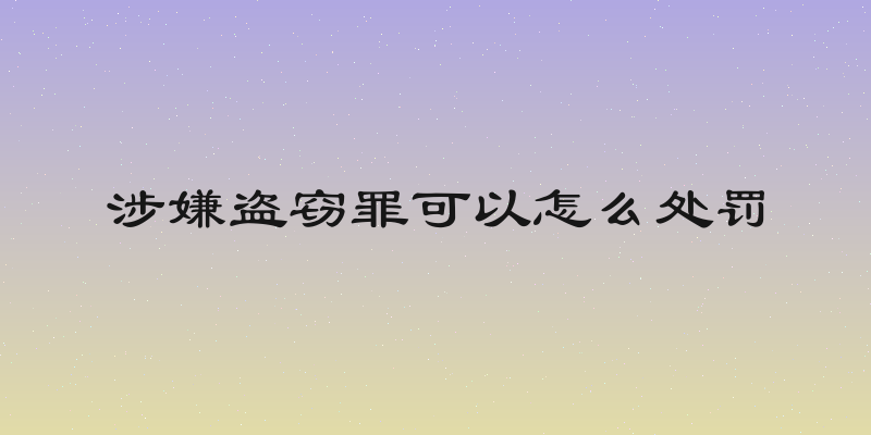 涉嫌盗窃罪可以怎么处罚