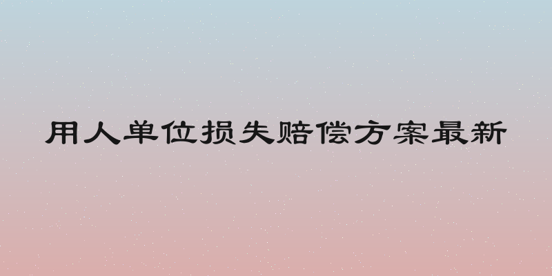 用人单位损失赔偿方案最新