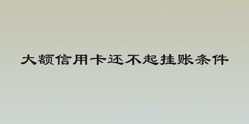 大额信用卡还不起挂账条件