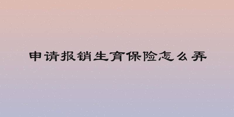 申请报销生育保险怎么弄