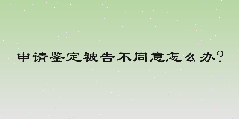 申请鉴定被告不同意怎么办?