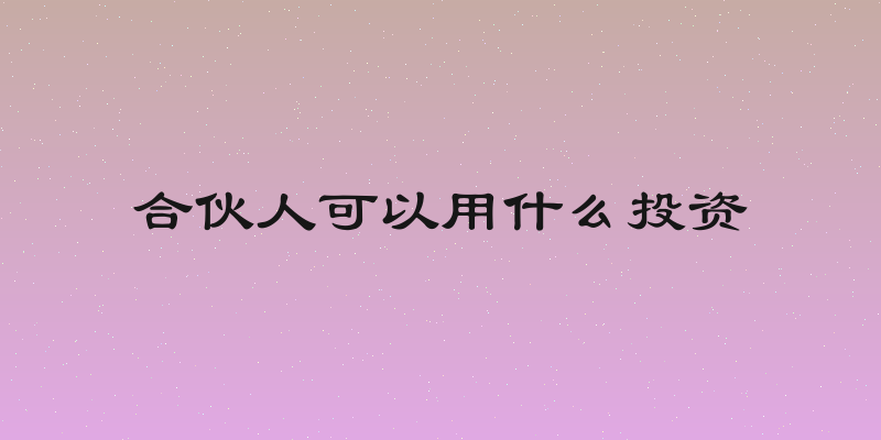 合伙人可以用什么投资