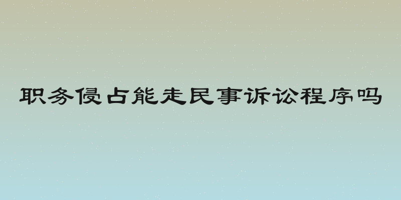 职务侵占能走民事诉讼程序吗