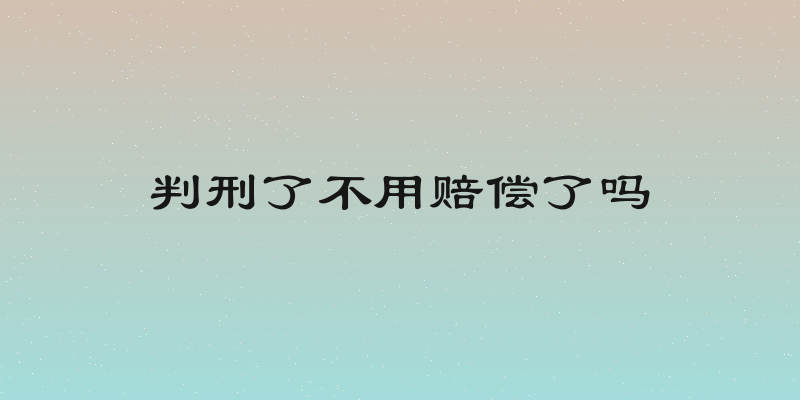判刑了不用赔偿了吗