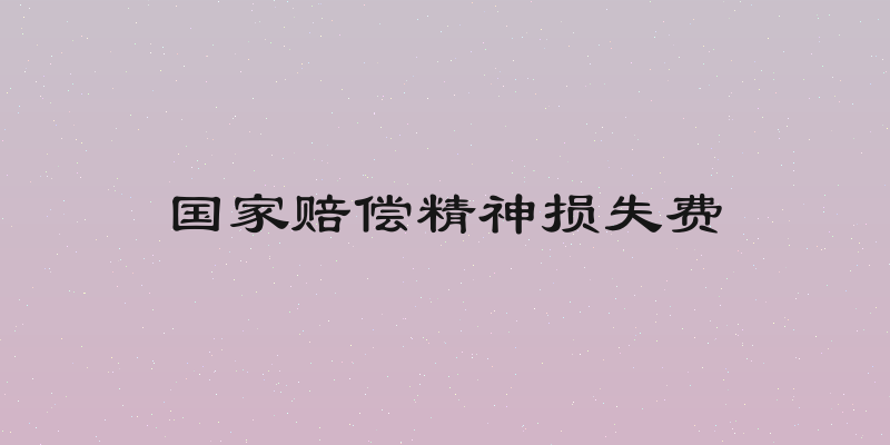 国家赔偿精神损失费