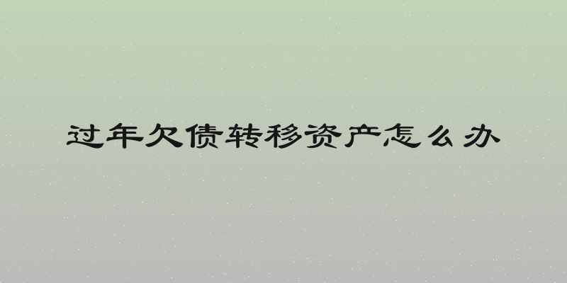 过年欠债转移资产怎么办