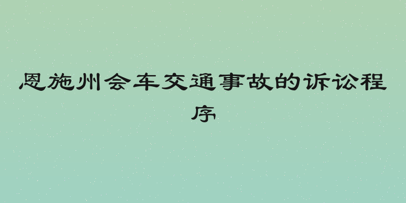恩施州会车交通事故的诉讼程序