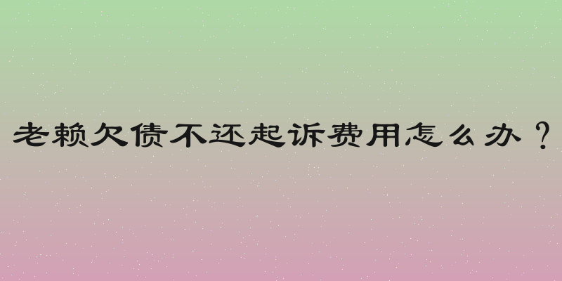 老赖欠债不还起诉费用怎么办？