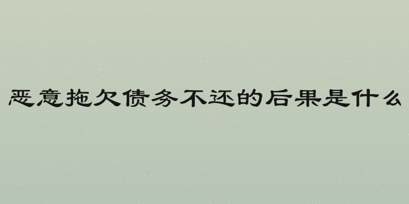 恶意拖欠债务不还的后果是什么
