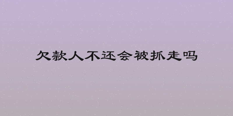 欠款人不还会被抓走吗