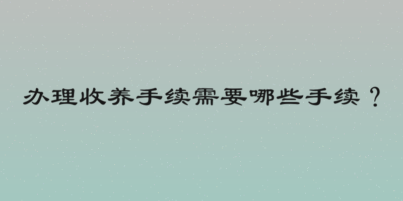 办理收养手续需要哪些手续？