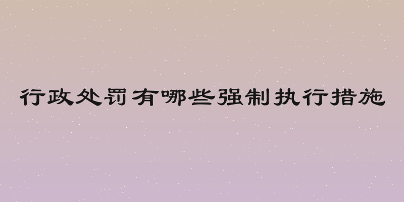 行政处罚有哪些强制执行措施