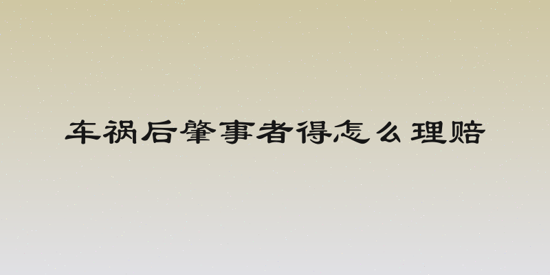 车祸后肇事者得怎么理赔