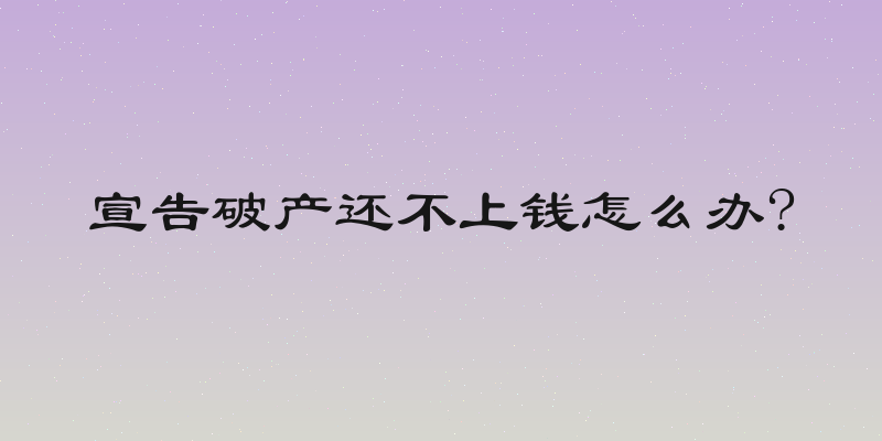 宣告破产还不上钱怎么办?
