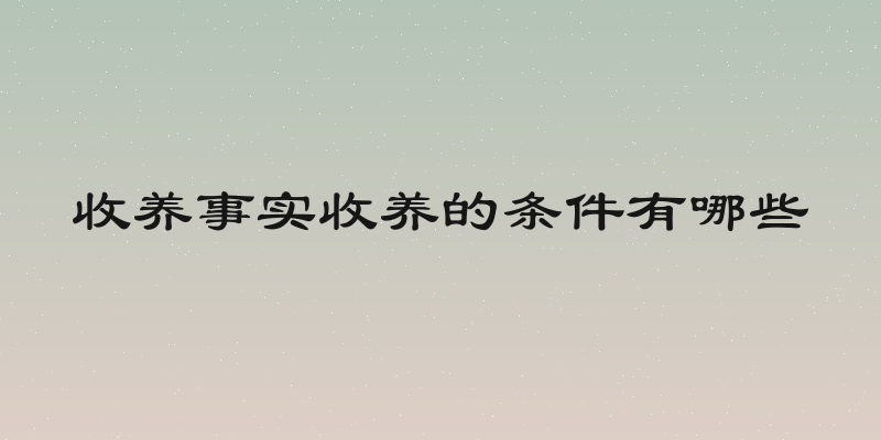 收养事实收养的条件有哪些