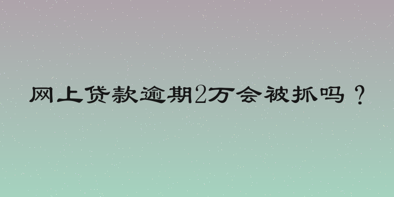 网上贷款逾期2万会被抓吗？