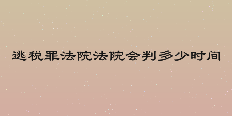 逃税罪法院法院会判多少时间