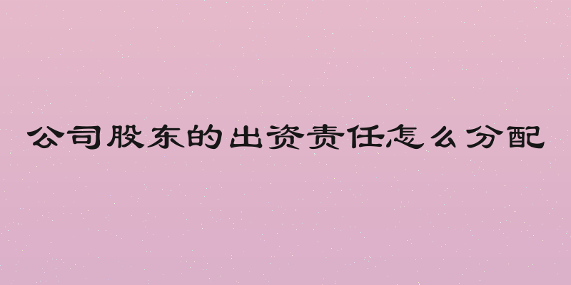公司股东的出资责任怎么分配